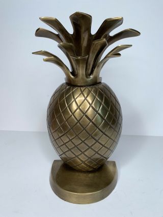 1970 Vintage Brass Pineapple 1 Bookend Hollywood Regency Style Rare