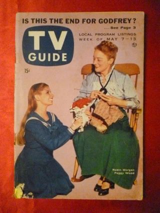 Chicago May 7 1955 Tv Guide Peggy Wood Robin Morgan Dinah Shore Star Salaries