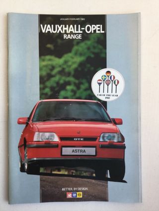 Rare Vintage Car Sales Brochure - Opel Vauxhall Range 1985 -