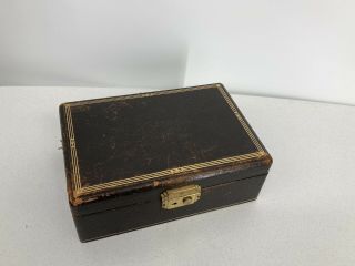 Antique Or Vintage Rumpp Leather Jewelry Box