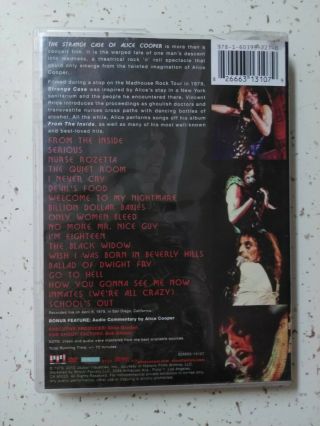 Cooper,  Alice.  DVD.  Strange Case Of Alice Cooper LIVE 1979.  Extremely Rare.  OOP 3