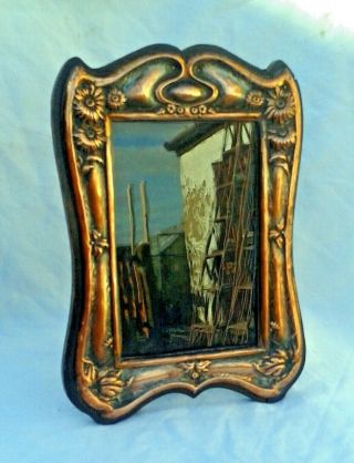 Brilliant English Arts And Crafts,  Art Nouveau Rare Copper Photo Frame