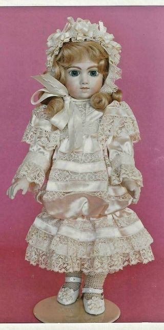 16&19&22&25 " Antique French Jumeau - German Child Doll@1905 Dress Bonnet Pattern