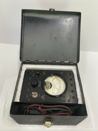 Vintage Weston Model 697 Volts/Ohms Meter with Leads and case Parts 2