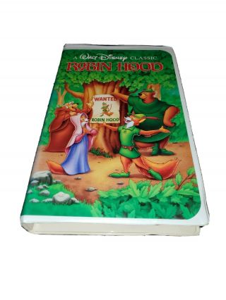 Vintage Rare Walt Disney Black Diamond Classics Robin Hood Vhs