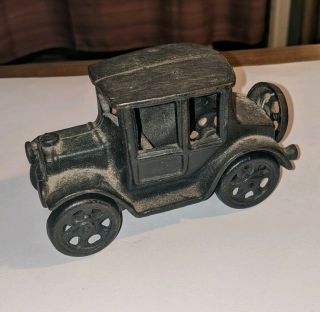Vintage Automobile Car Cast Iron Toy Model T Ford Black Paint Old Truck Antique