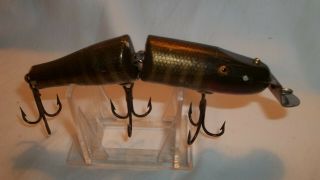 Pikie Minnow Lure By Creek Chub Jointed Body Glass Eyes Marked Lip Marked Back