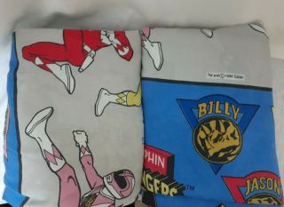 Vintage 1994 Power Rangers Saba Twin Flat Sheet And Fitted