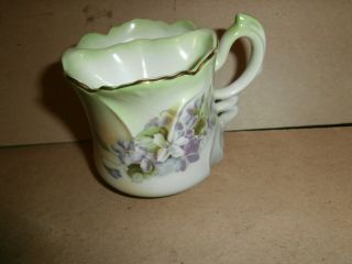 Antique Lilac Decorated Brandenburg Porcelain Shaving Mug