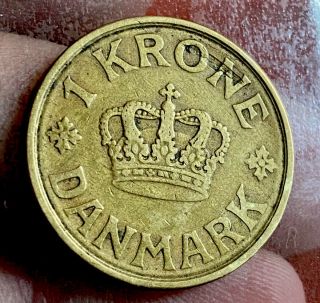 Denmark 1 Kroner 1924 VERY RARE 2