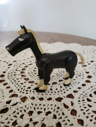Vintage Fisher Price Farm Animal Black Horse