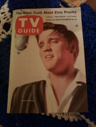 1956 Vintage Tv Guide Elvis Presley On Cover Sept 8 - 14 Rare No Label