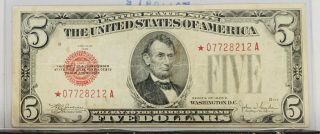 1928 $5 Red Seal Star Note Very Rare Note Choice Vf Old Five Dollar Bill