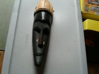 Vintage Antique African Tribal Hand Carved Wood Mask 15 X 4 Inch
