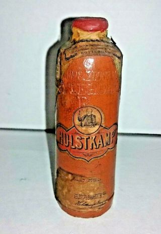 Antique 1800s Gin Stoneware Bottle Hulstkamp Zoon Molyn Rotterdam Salt Glazed