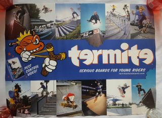 Rare.  Vintage Termite Skateboard Poster 18x24 " Vhs Promo Baker 90s 1990s Teen