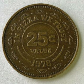 1978 2nd Year Rare Vintage Cec Chuck E Cheese Pizza Time 25c Token.  984 Old Rat