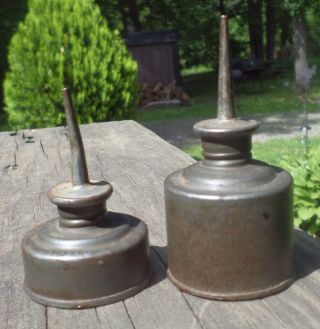 2 Vintage/antique Mini Thumb Pump Oil Cans Oilers 1 Eagle Both? Pat Applied For
