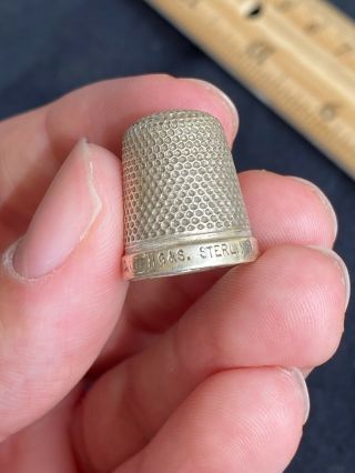 Antique Vintage H.  G&s The Spa Sterling Silver Sewing Thimble England 14