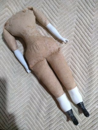 Antique Doll Body For China Head.  Bisque Arms And Legs.  12 "