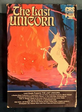 The Last Unicorn Vhs 1983 Cbs Fox - Peter S Beagle Rare Drawer Box