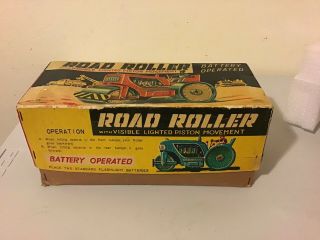 1950’s Yonesawa Road Roller Tin Toy Diecast Vintage Rare Japan Collectible