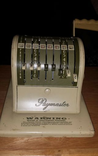 Vintage PayMaster Series S - 1000 Check Writer Lock Protection With One Key 2