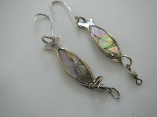 Vintage - 2 Fishing Lures - Abalone - Mother Of Pearl - See Photos