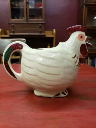 Antique Shawnee Pottery Chicken Pitcher