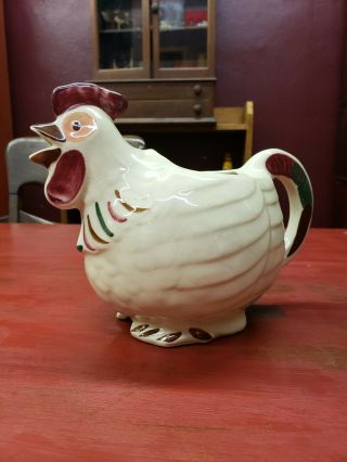 Antique Shawnee Pottery Chicken Pitcher 2