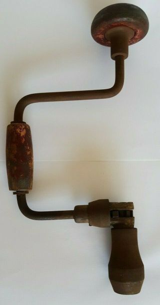 Vintage Hand Crank Bit Brace Antique Drill