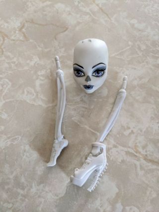 Monster High 11 " Doll Cam Create A Monster Skeleton Head And Legs Rare