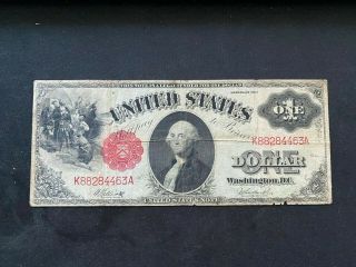 1917 Series $1 One Dollar Red Seal Large Size Currency Note Bill Rare