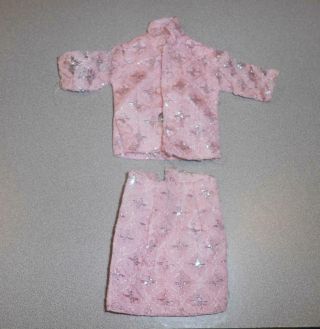 Vintage Barbie Clone Maddie Mod Pink Lace Skirt And Blouse