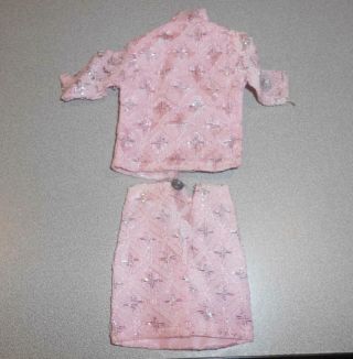 VINTAGE BARBIE CLONE MADDIE MOD PINK LACE SKIRT AND BLOUSE 2