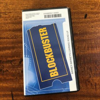 Blockbuster Video VHS Clamshell Movie Rental - Barney ' s Learning Round Up - Rare 2