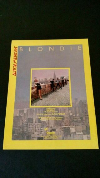 Blondie " Autoamerican " (1981) Rare Print Promo Poster Ad