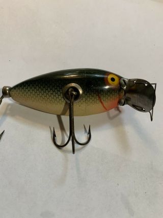 Vintage True Temper Green Scale Shad Wood Fishing Lure