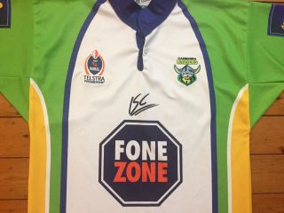 CANBERRA RAIDERS 2005 VINTAGE RARE AWAY ISC NRL RUGBY LEAGUE SHIRT JERSEY MEDIUM 2