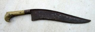 Antique Old Rare Iron Hand Forged Shape Brass Hilt Dagger Knife Sword