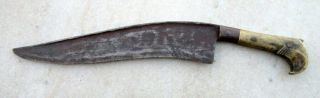 Antique Old Rare Iron Hand Forged Shape Brass Hilt Dagger Knife Sword 3