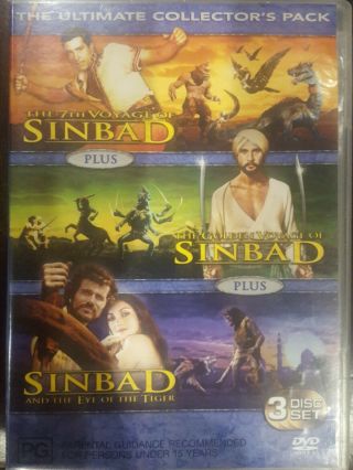 The 7th Voyage Of Sinbad Golden Voyage And Eye Of The Tiger Rare Dvd 3 - Disc Set