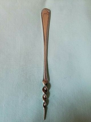 Frank Smith Bead Sterling Butter Pick No Mono 5 3/4 " Retailed N.  G.  Wood & Sons