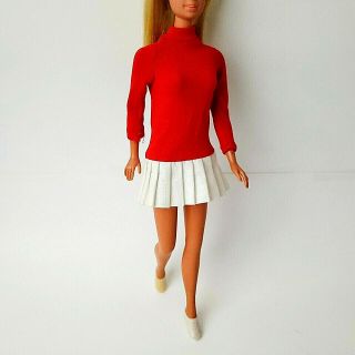 Vintage Barbie Clone Red Mini Dress W/ White Tennis Shoes 70s Charly Maddie Mod