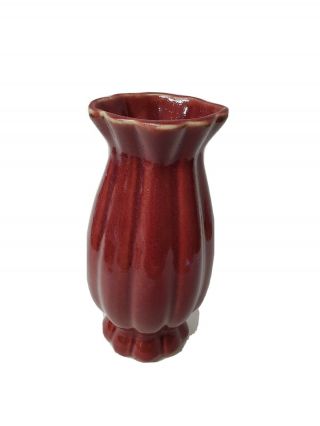 Vintage Flower Pottery Vase Mauve Colored Antique Collectible Glassware