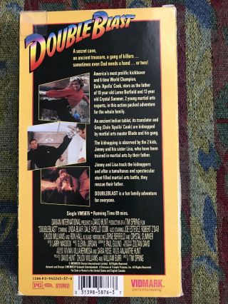 Double Blast VHS - Rare Cult Action Martial Arts Vidmark Dale Apollo Cook Sleaze 2