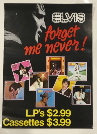 Elvis Presley Promo Poster Australia 1970s Rare Oz Forget Me Never