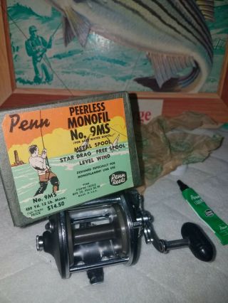 Vintage Penn Peerless Monofil No.  9ms Fishing Reel