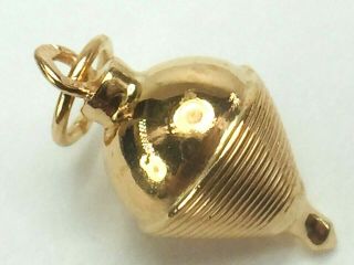 Rare 18k Yellow Gold Spinning Top Charm Pendant.  1.  4gm.