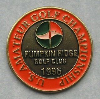 Tiger Woods Win 1996 Us Amateur Hand Painted Golf Coin Ball Marker - A Rare Item